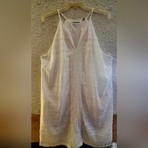 Large womens white summer dress.